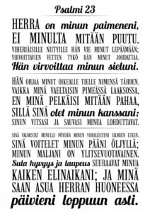 Kortti, Psalmi 23 (valkoinen)