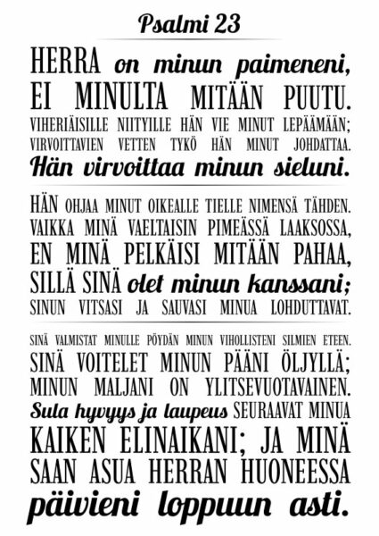 Kortti, Psalmi 23 (valkoinen)